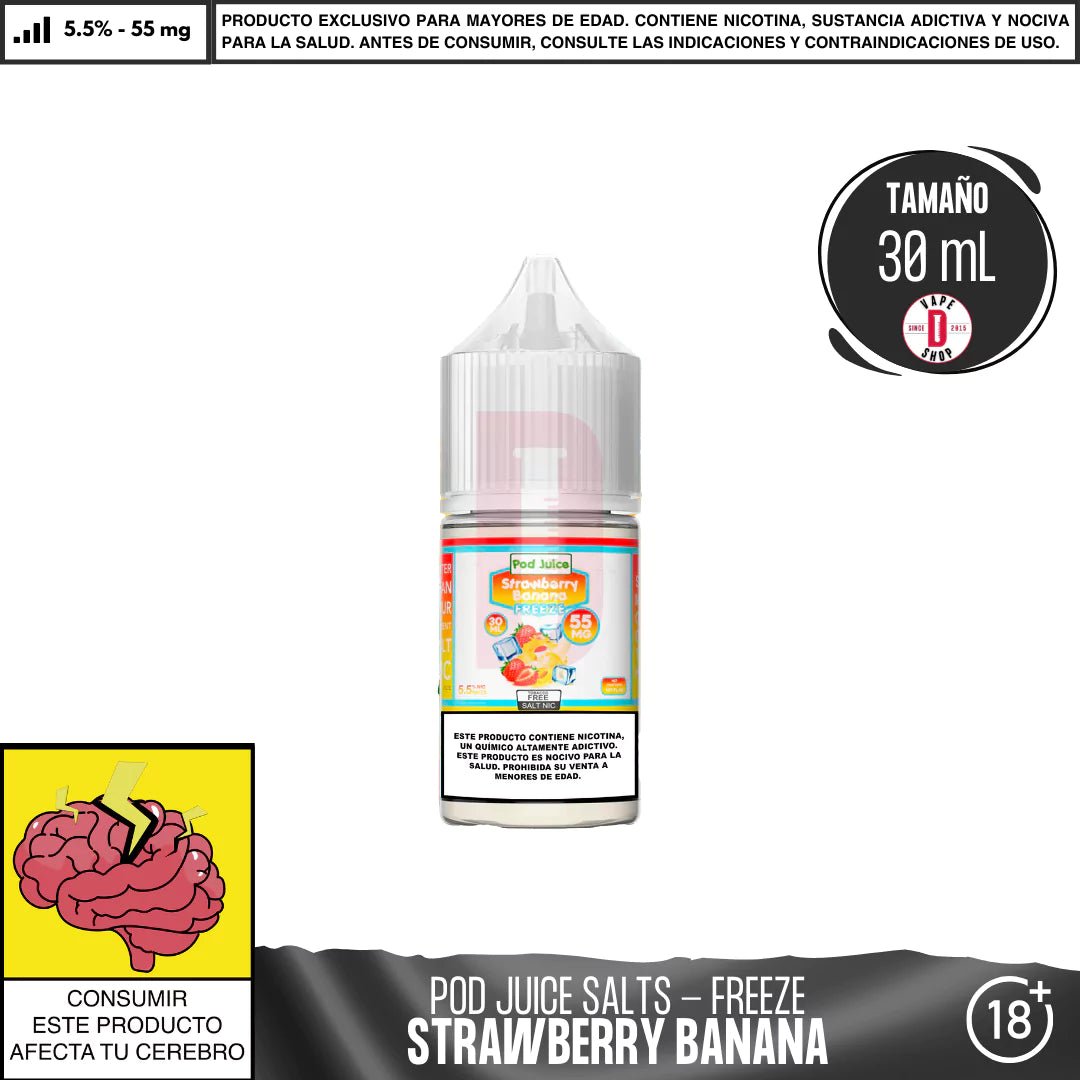 Strawberry Banana Freeze Salts - Sales de Nicotina - Pod Juice | SN - PJ - SBF - 55
