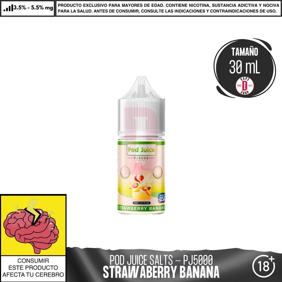 Strawberry Banana Salts - Sales de Nicotina - Pod Juice | SN - PJ - PJ5 - SBB - 35