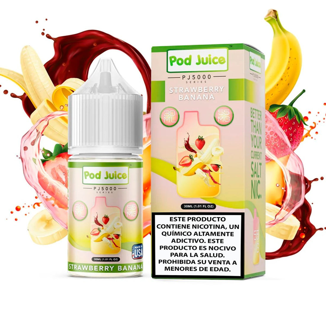 Strawberry Banana Salts - Sales de Nicotina - Pod Juice | SN - PJ - PJ5 - SBB - 35