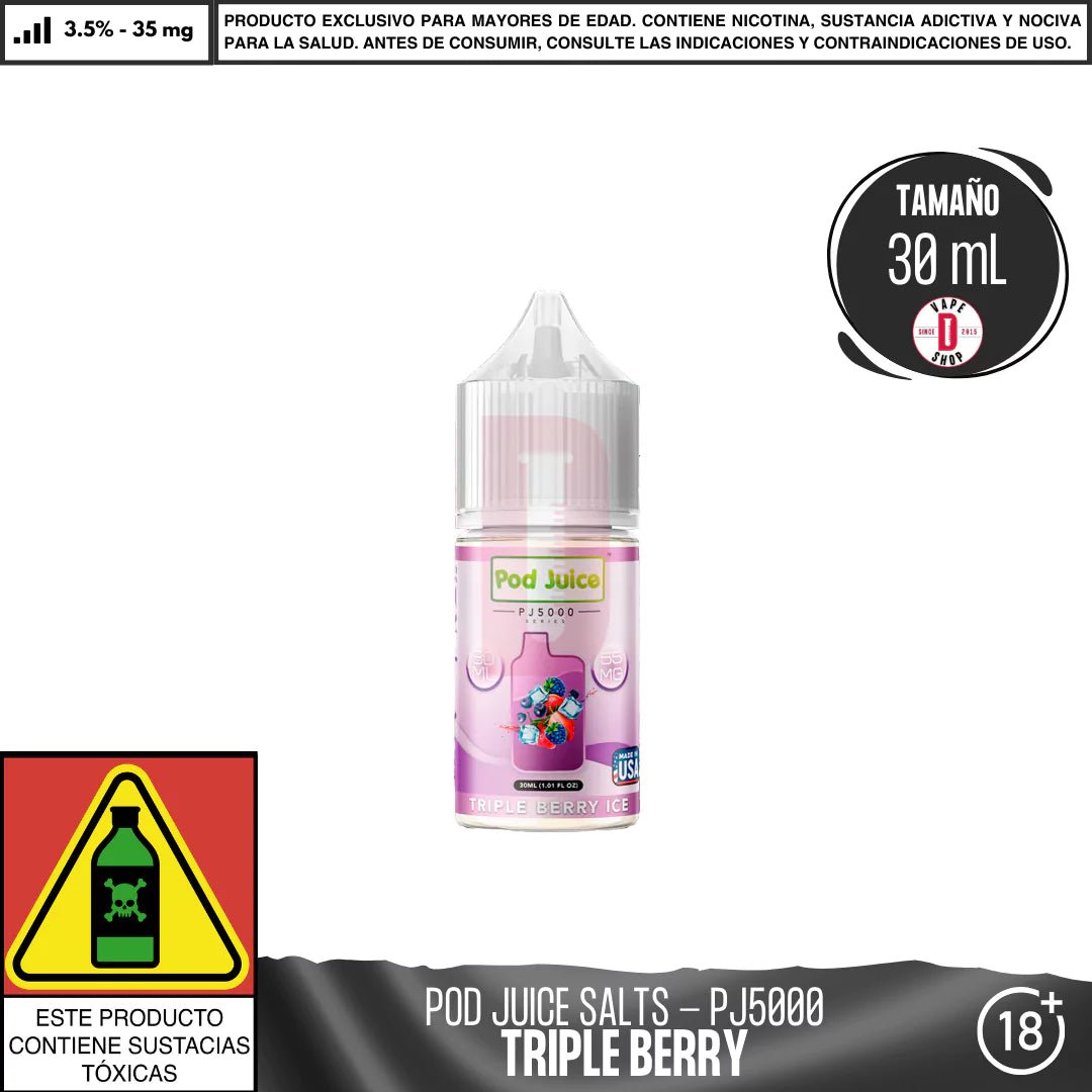Triple Berry Ice Salts - Sales de Nicotina - Pod Juice | SN - PJ - PJ5 - TBI - 35