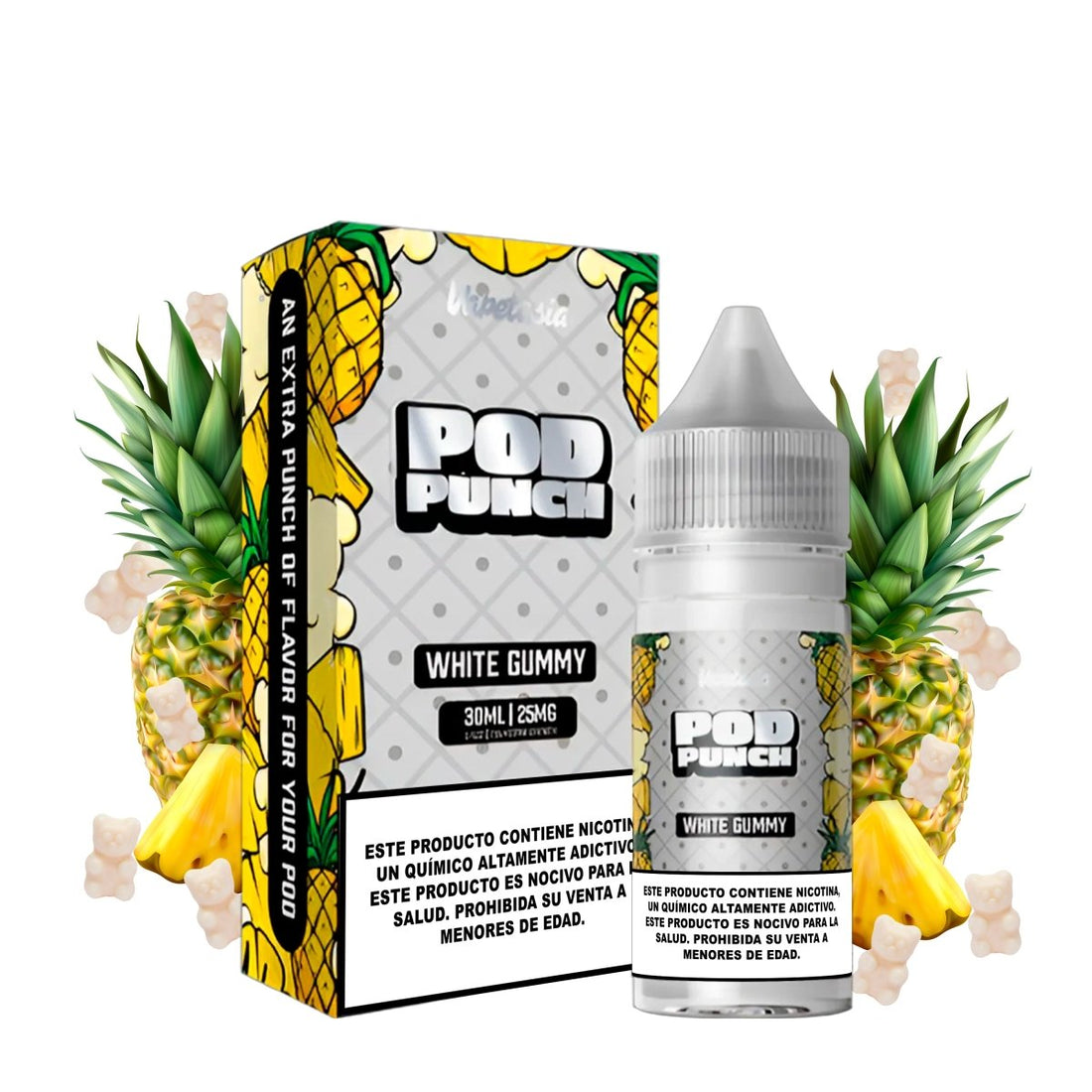 Vapetasia - Pod Punch White Gummy Salts - Sales de Nicotina - Vapetasia | SN - VSIA - POP - WHG - 25