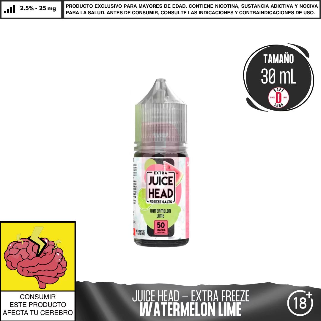 Watermelon Lime Extra Freeze Salts - Sales de Nicotina - Juice Head | SN - JH - WLF - 00
