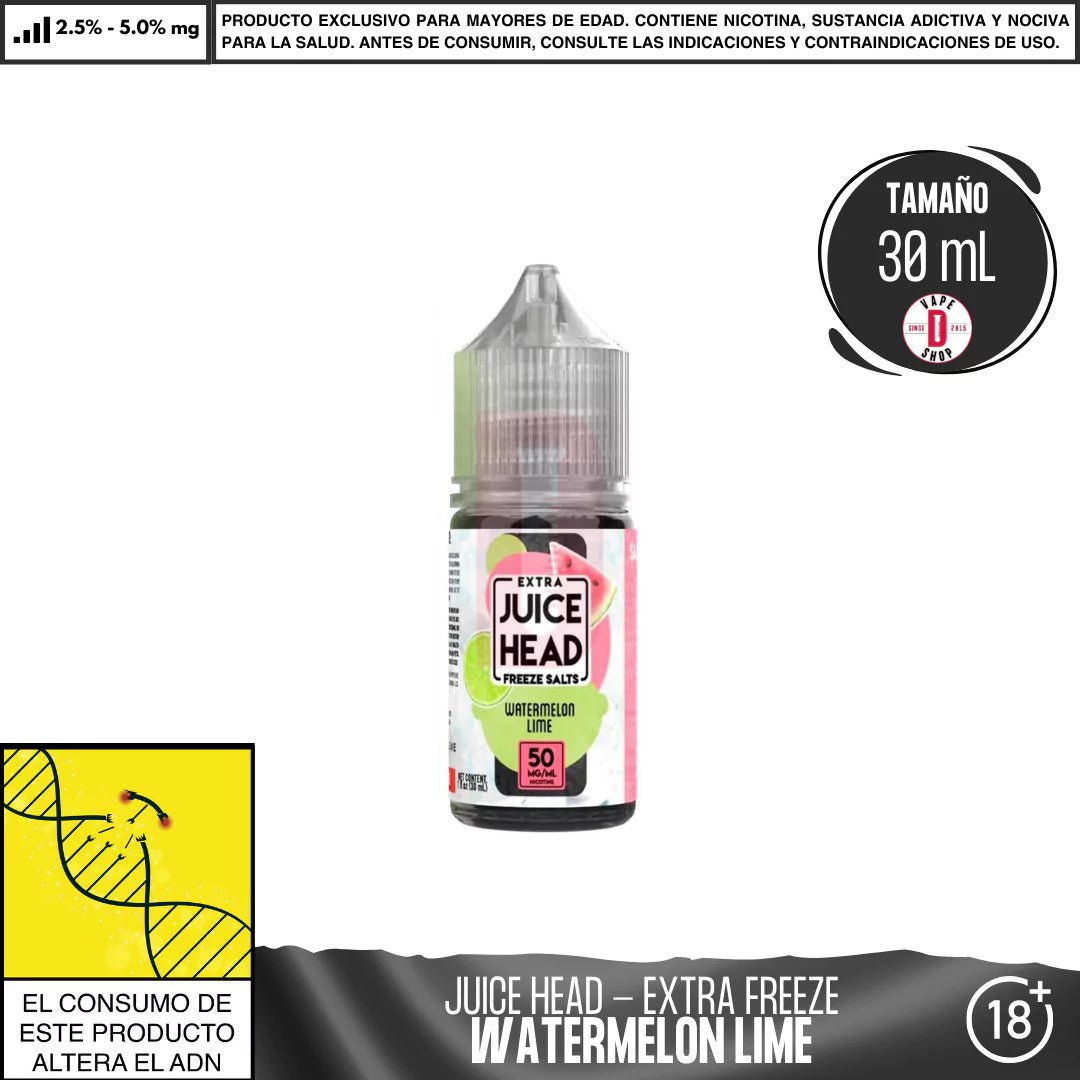 Watermelon Lime Extra Freeze Salts - Sales de Nicotina - Juice Head | SN - JH - WLF - 00