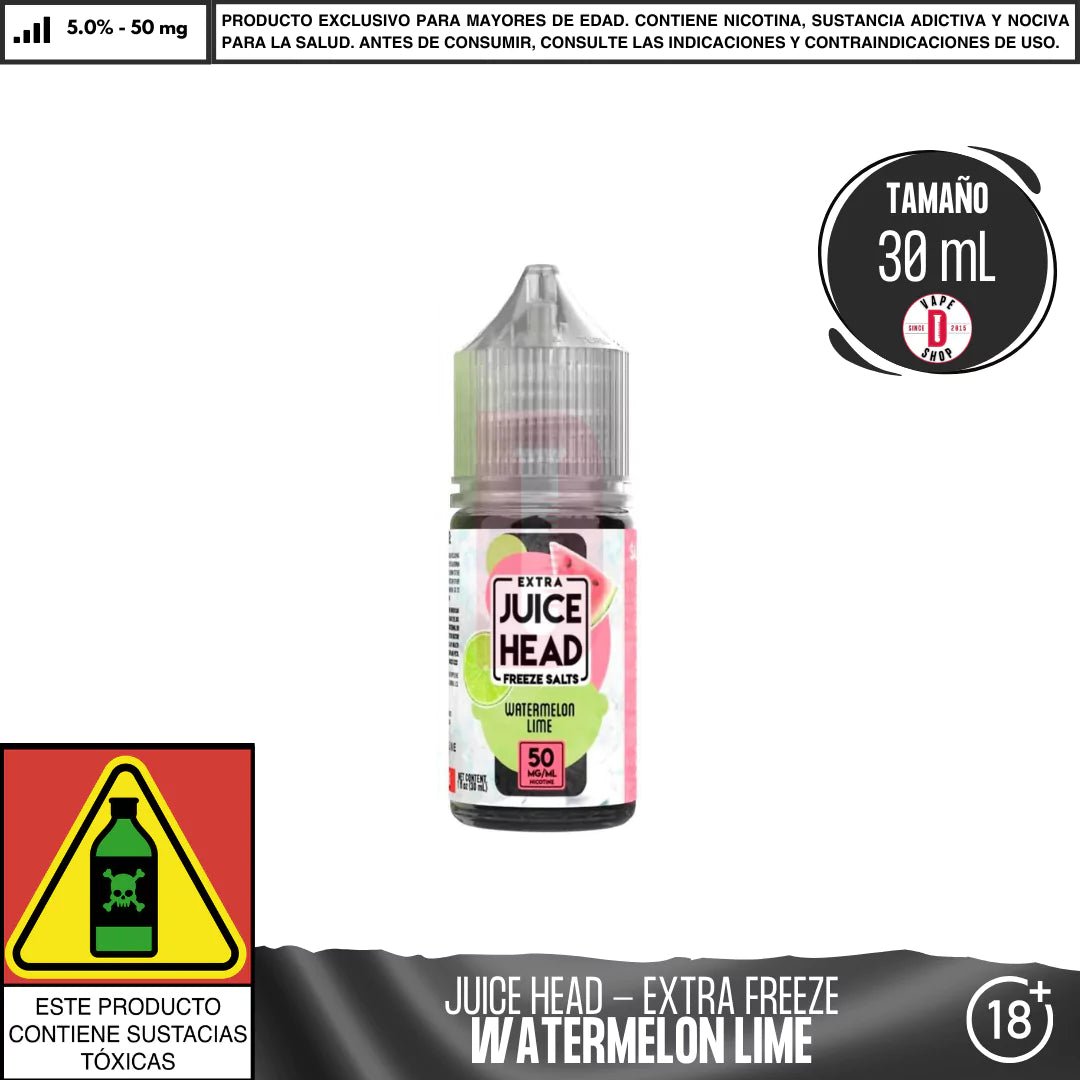 Watermelon Lime Extra Freeze Salts - Sales de Nicotina - Juice Head | SN - JH - WLF - 01