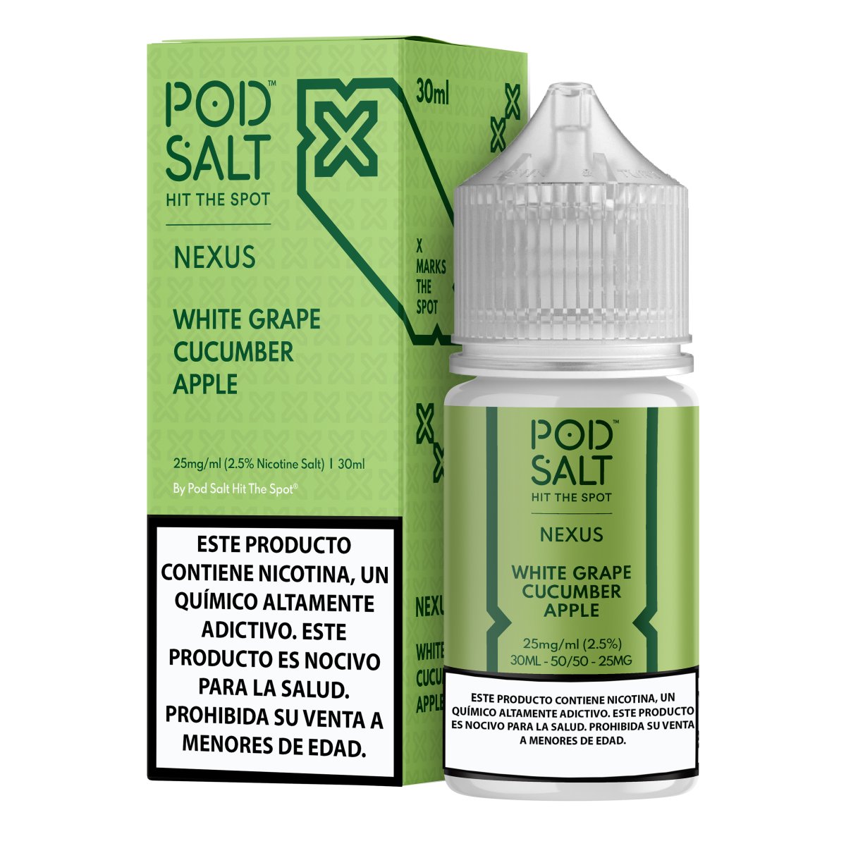 White Grape Cucumber Apple Salts - Sales de Nicotina - Pod Salt | SN - POS - NEX - WGC - 25