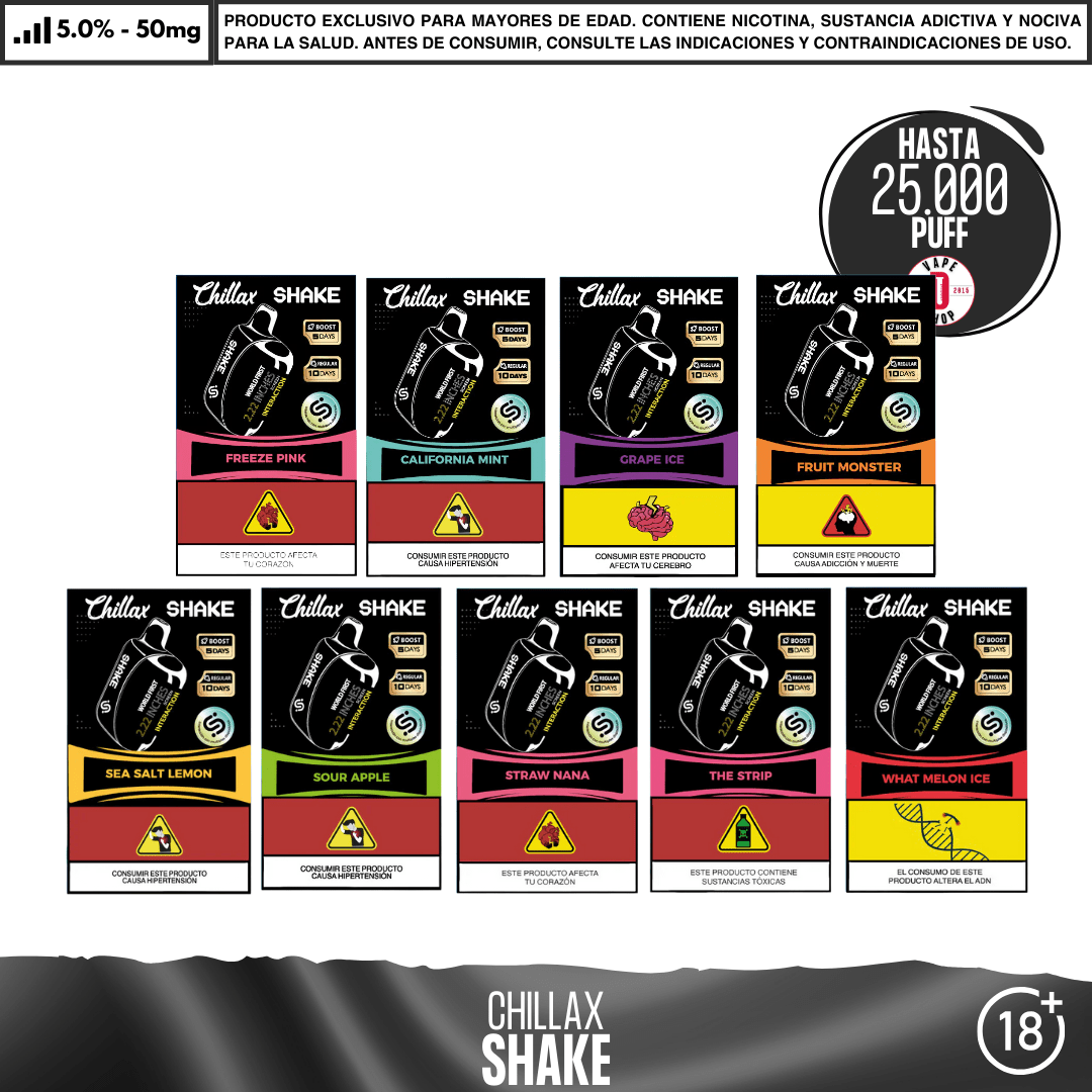 Chillax - Shake 25000 PUFF - Vape Desechable - Chillax | DIS-CHILL-25k-50-CM