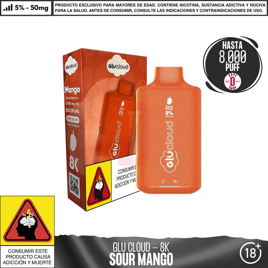 Glu Cloud - 8K 8000 PUFF - Vape Desechable - Glu Cloud | DIS - GLUC - 8K - SOM - 50