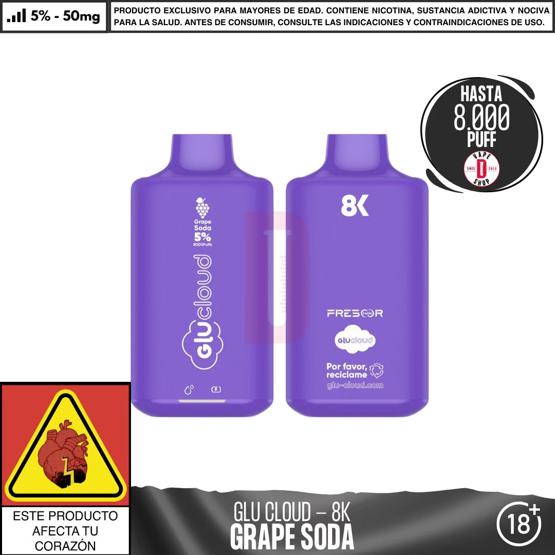 Glu Cloud - 8K 8000 PUFF - Vape Desechable - Glu Cloud | DIS - GLUC - 8K - GS - 50