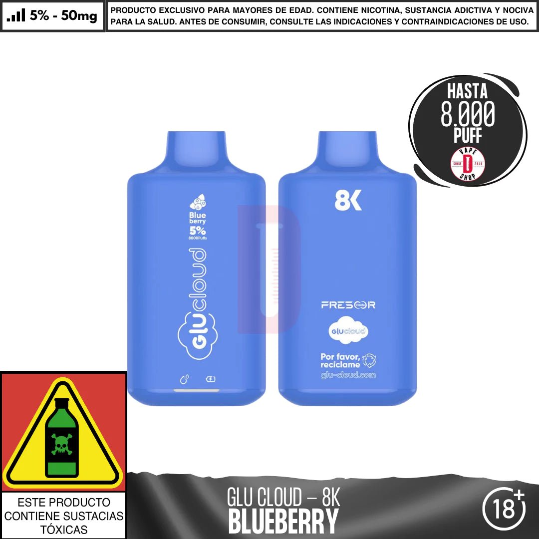 Glu Cloud - 8K 8000 PUFF - Vape Desechable - Glu Cloud | DIS - GLUC - 8K - BB - 50