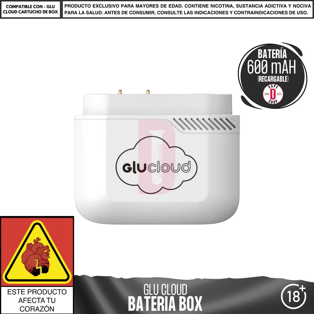 Glu Cloud - Batería BoxPod - Vape Desechable - Glu Cloud | EQC - GLUC - BBP - BLA