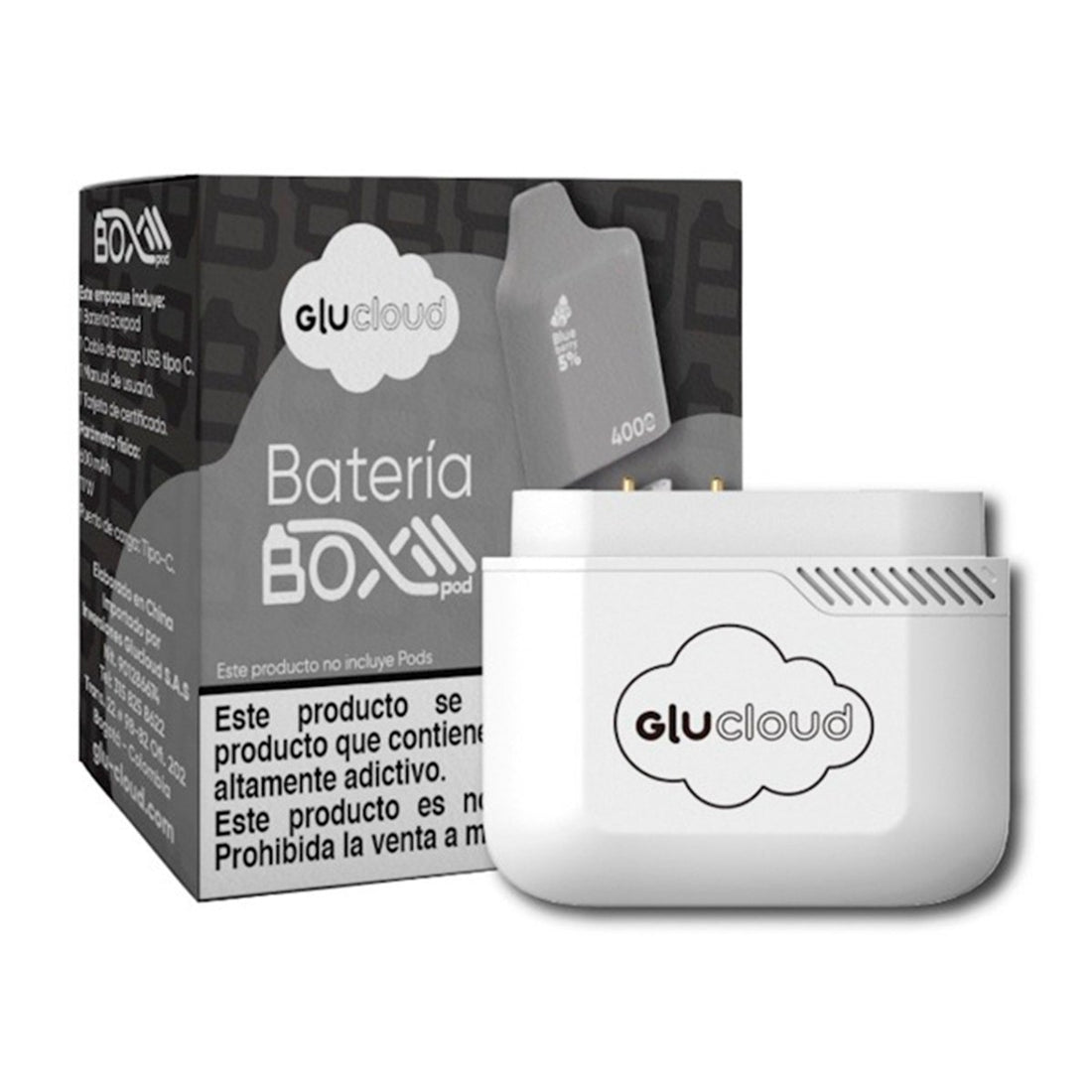 Glu Cloud - Batería BoxPod - Vape Desechable - Glu Cloud | EQC - GLUC - BBP - BLA