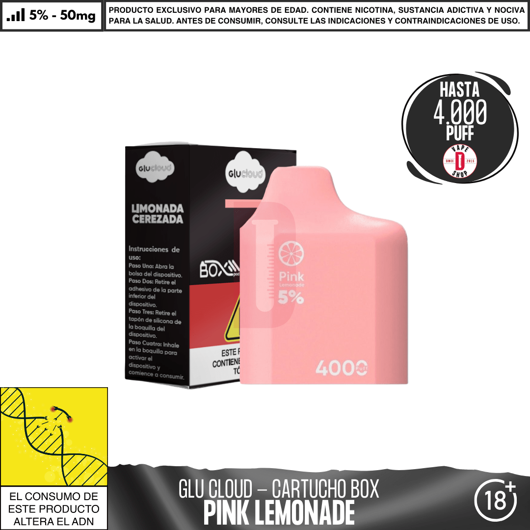 Glu Cloud - Pod BoxPod 4000 PUFF - Vape Desechable - Glu Cloud | DIS - GLUC - PBP - PL - 50