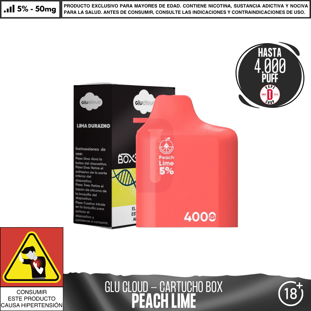 Glu Cloud - Pod BoxPod 4000 PUFF - Vape Desechable - Glu Cloud | DIS - GLUC - PBP - PEL - 50