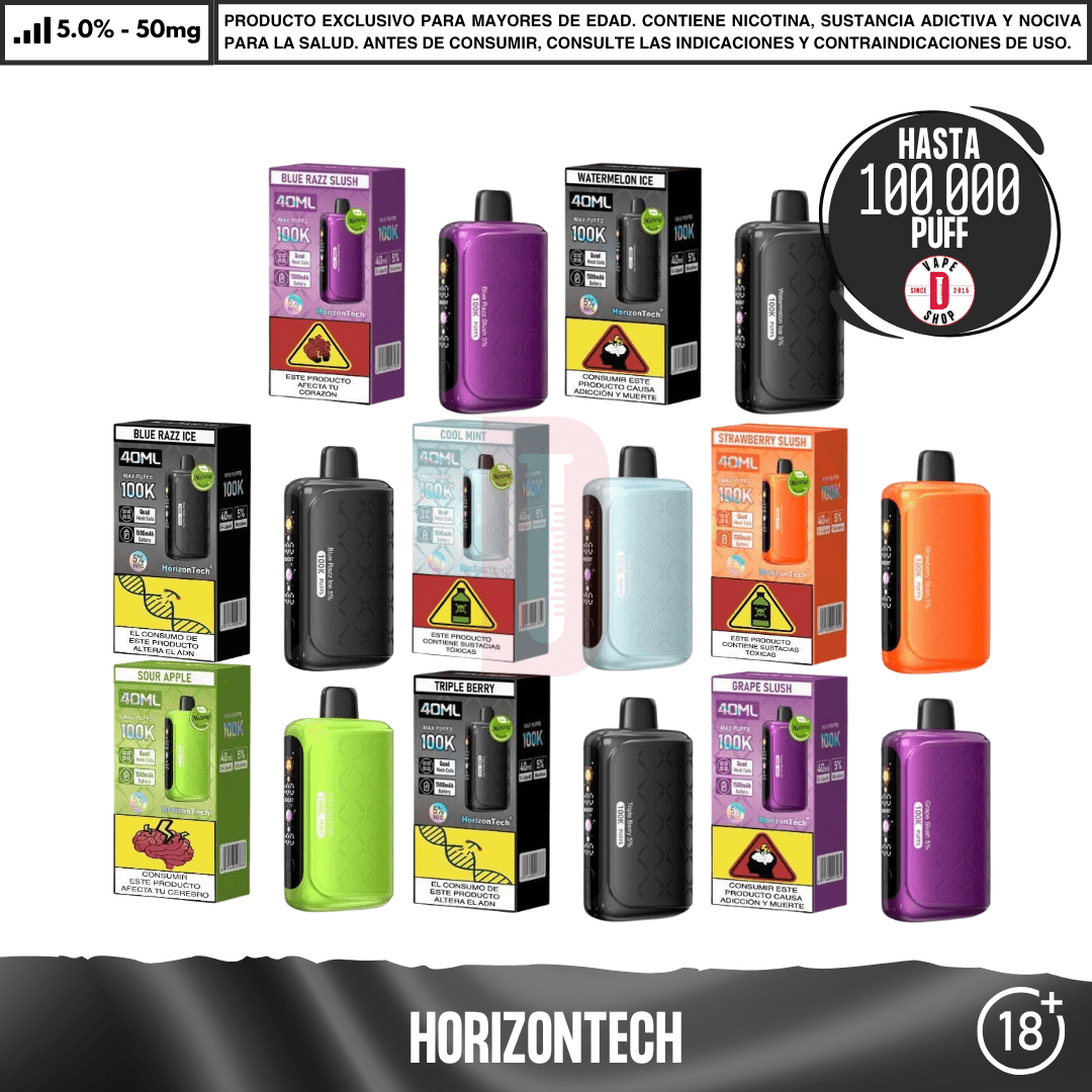 HorizonTech - 100K Puff - Vape Desechable - HorizonTech | DIS-HOR-100-BRS