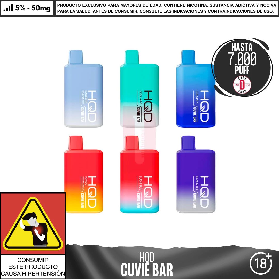 HQD - Cuvie Bar 7000 PUFF - Vape Desechable - HQD | DIS - HQD - CB - BLD - 50