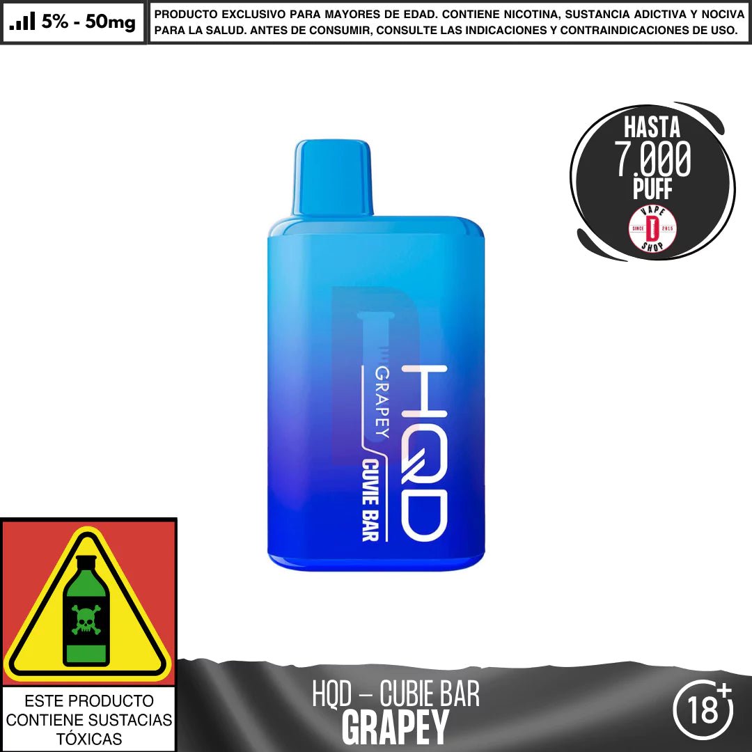 HQD - Cuvie Bar 7000 PUFF - Vape Desechable - HQD | DIS - HQD - CB - GRP - 50