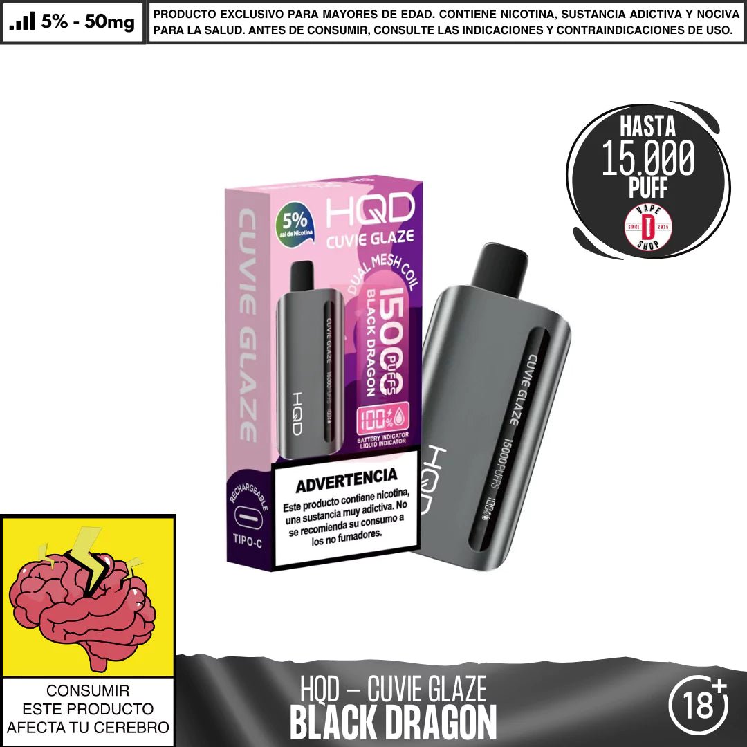 HQD - Cuvie Glaze 15000 PUFF - Vape Desechable - HQD | DIS - HQD - CUG - BLD - 50
