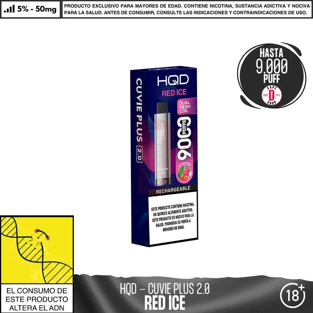 HQD - Cuvie Plus 2.0 9000 PUFF - Vape Desechable - HQD | DIS - HQD - CPL - 2.0 - REI - 50