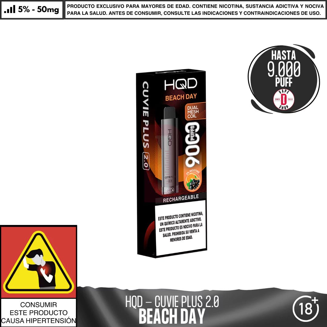 HQD - Cuvie Plus 2.0 9000 PUFF - Vape Desechable - HQD | DIS - HQD - CPL - 2.0 - BED - 50