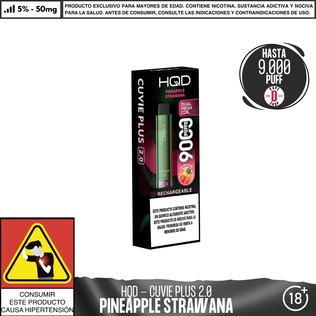 HQD - Cuvie Plus 2.0 9000 PUFF - Vape Desechable - HQD | DIS - HQD - CPL - 2.0 - PIS - 50