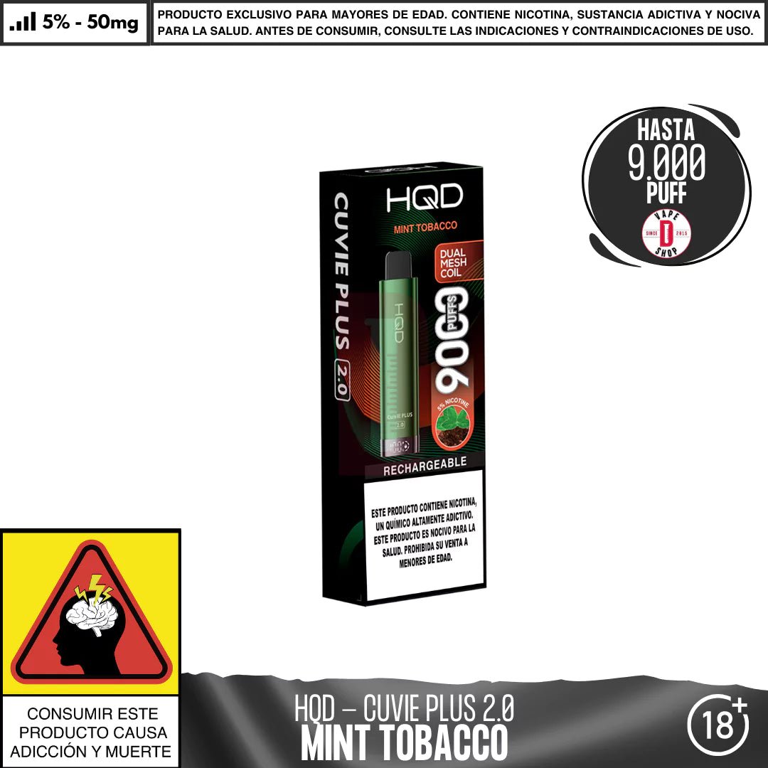 HQD - Cuvie Plus 2.0 9000 PUFF - Vape Desechable - HQD | DIS - HQD - CPL - 2.0 - MIT - 50