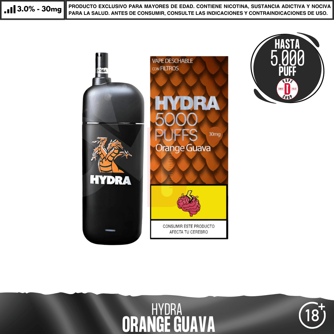 Hydra - 5000 Puffs con filtros - Vape Desechable - Hydra | DIS-HYD-5K-ORG