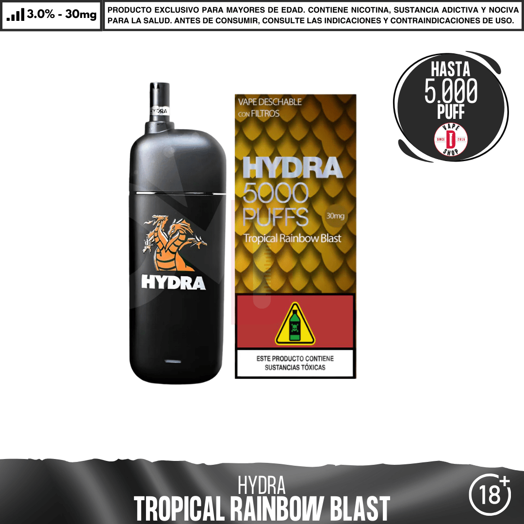Hydra - 5000 Puffs con filtros - Vape Desechable - Hydra | DIS-HYD-5K-TRR