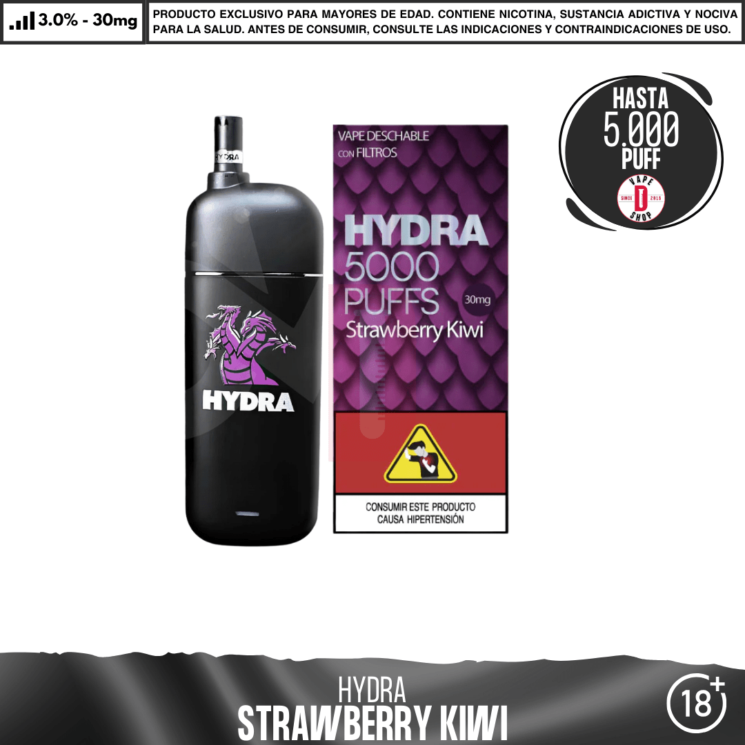 Hydra - 5000 Puffs con filtros - Vape Desechable - Hydra | DIS-HYD-5K-STK