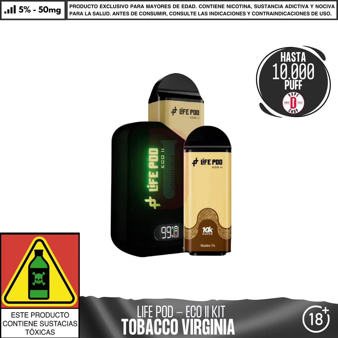 Life Pod - Eco II Kit - Vape Desechable - Life Pod | EQC - LIPO - ECOII - NTOV