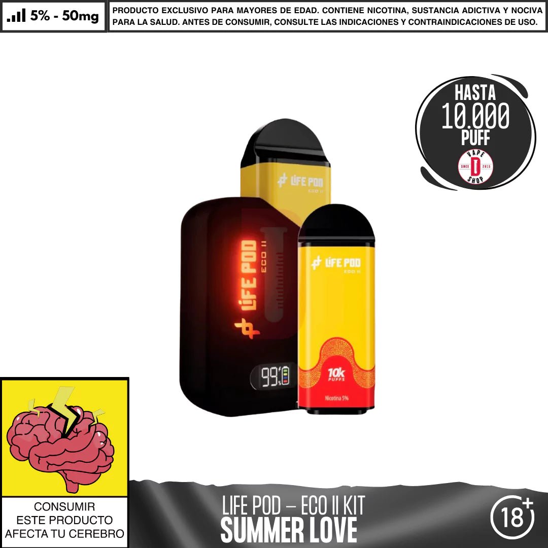 Life Pod - Eco II Kit - Vape Desechable - Life Pod | EQC - LIPO - ECOII - NSUL