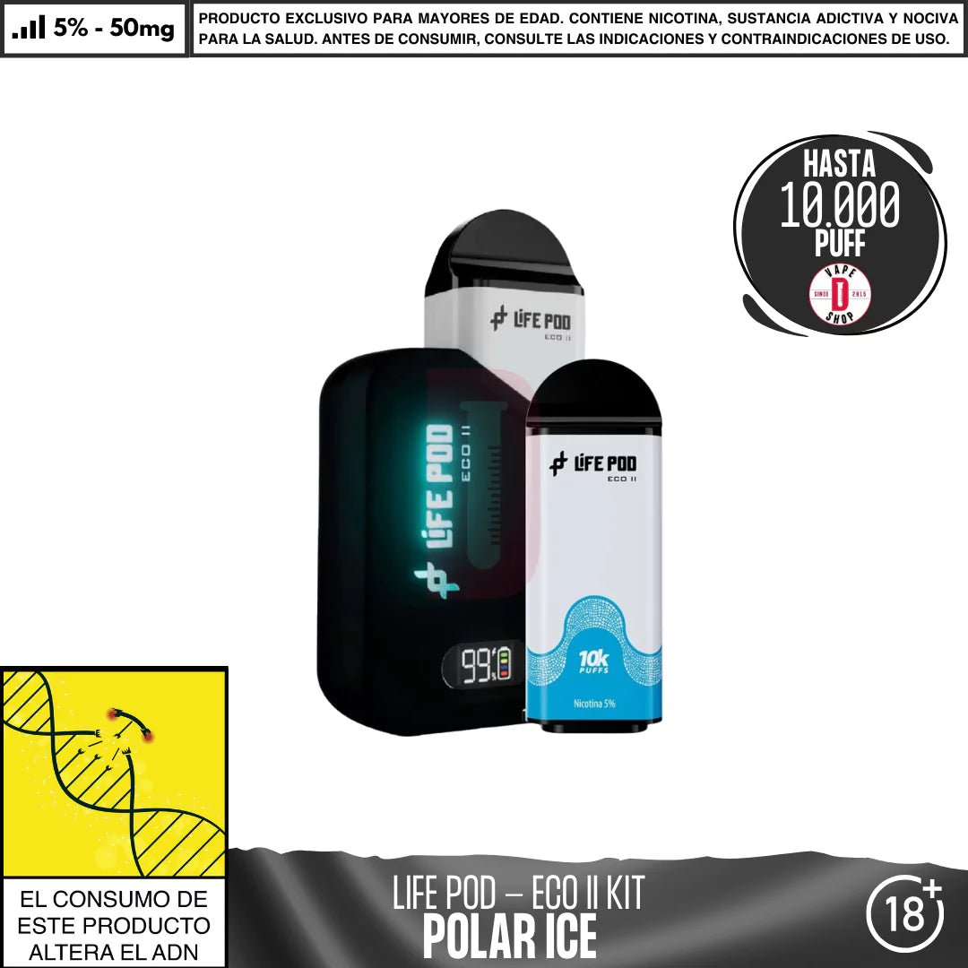 Life Pod - Eco II Kit - Vape Desechable - Life Pod | EQC - LIPO - ECOII - NPOI