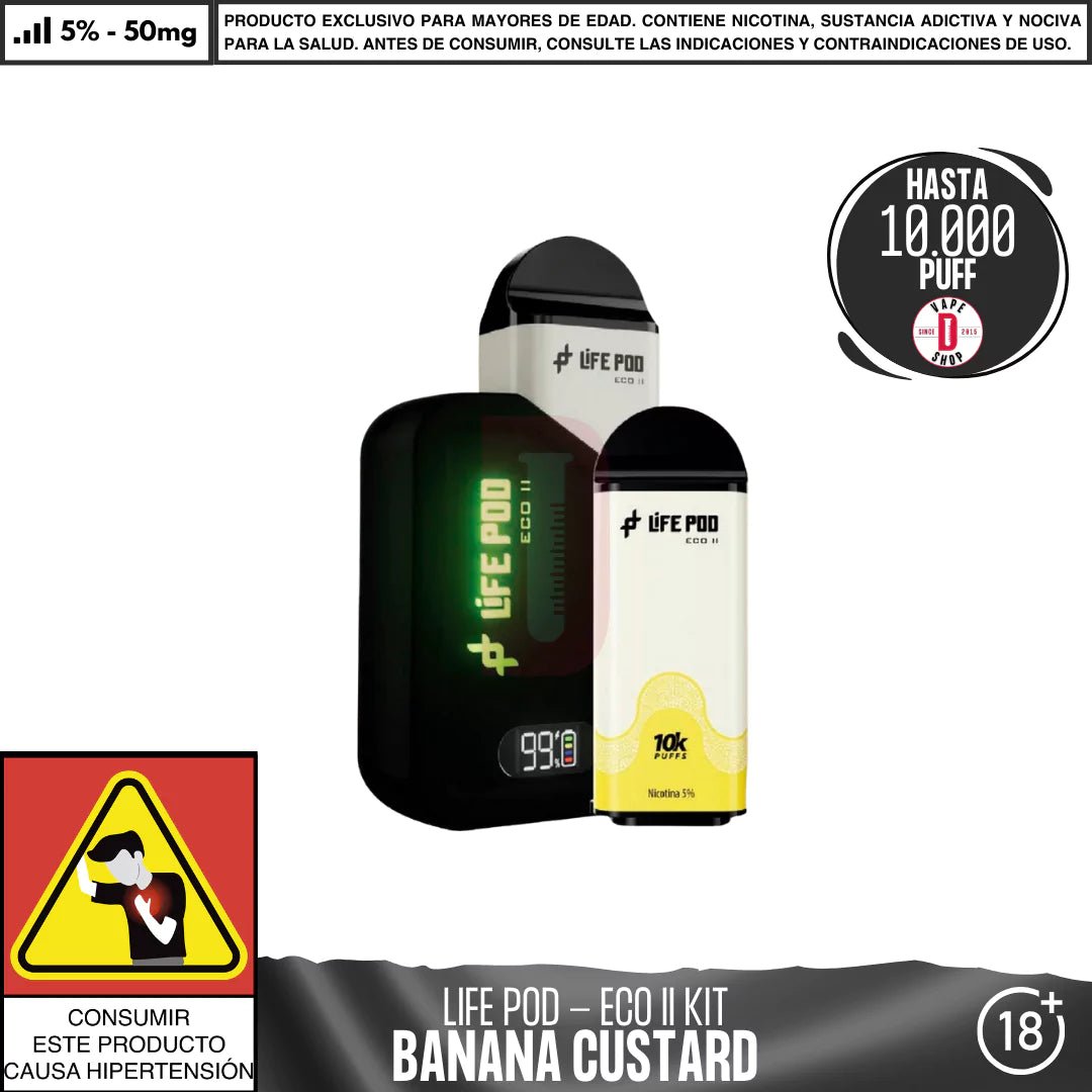 Life Pod - Eco II Kit - Vape Desechable - Life Pod | EQC - LIPO - ECOII - NBAC