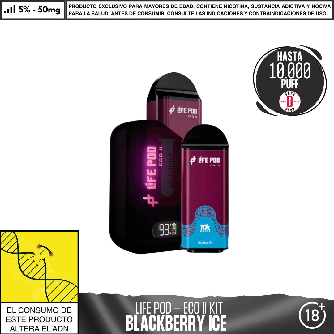 Life Pod - Eco II Kit - Vape Desechable - Life Pod | EQC - LIPO - ECOII - NBLI