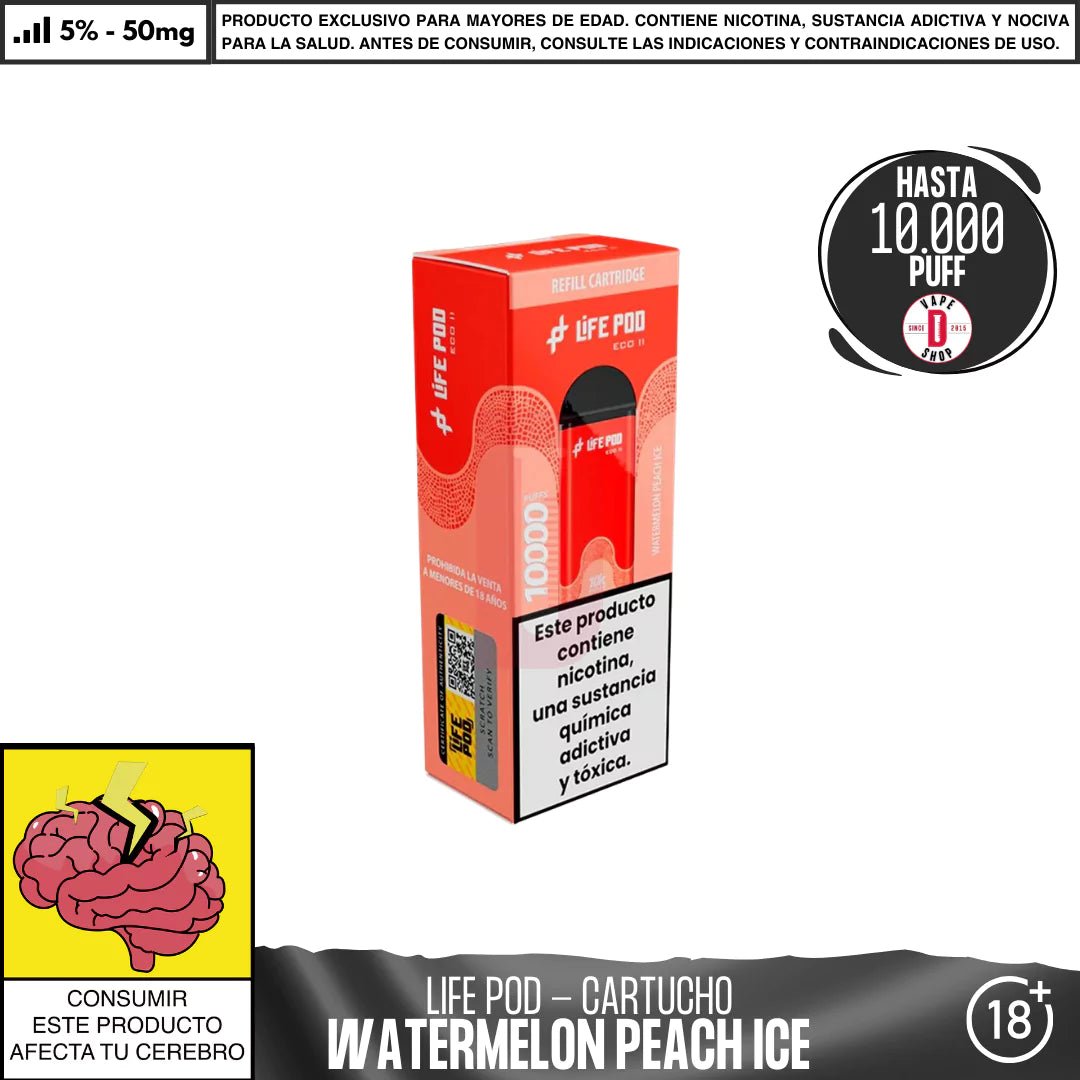 Life Pod - Eco II Pod 10000 PUFF - Vape Desechable - Life Pod | EQC - LIPO - ECOII - PODS - WPI