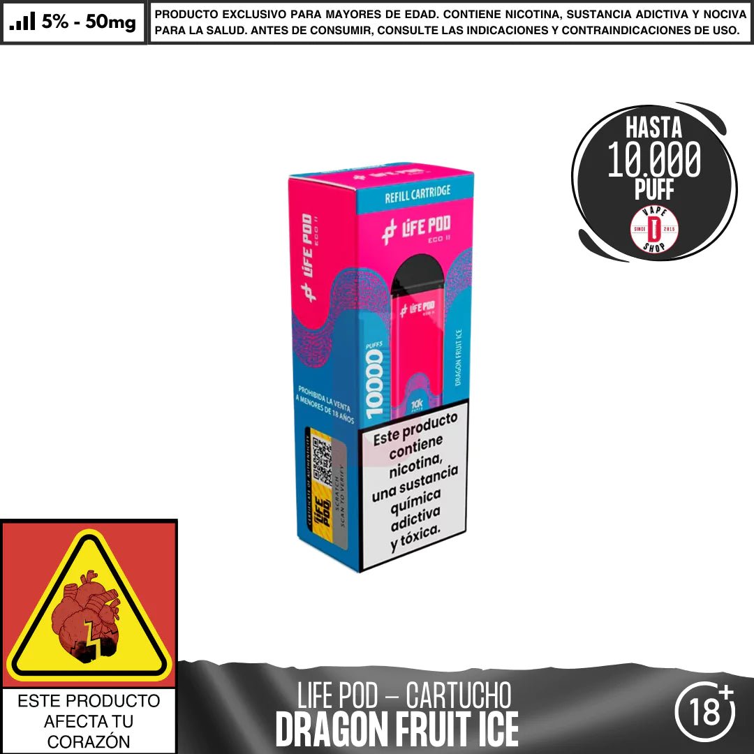 Life Pod - Eco II Pod 10000 PUFF - Vape Desechable - Life Pod | EQC - LIPO - ECOII - PODS - DFI
