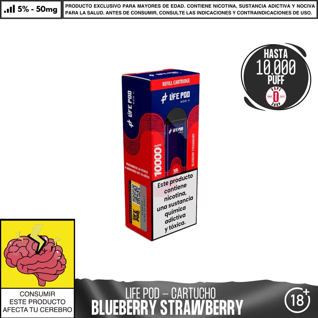 Life Pod - Eco II Pod 10000 PUFF - Vape Desechable - Life Pod | EQC - LIPO - ECOII - PODS - BLS