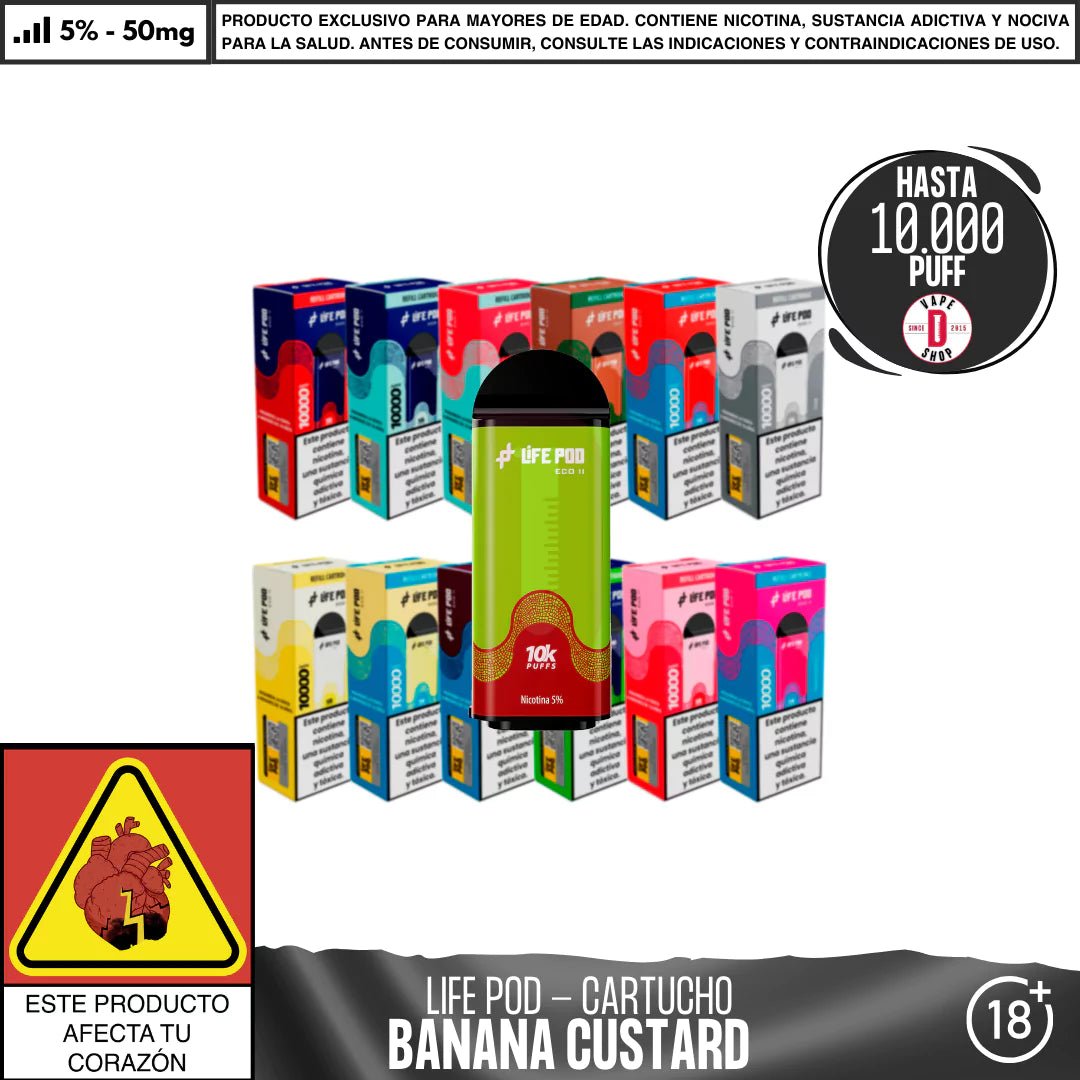 Life Pod - Eco II Pod 10000 PUFF - Vape Desechable - Life Pod | EQC - LIPO - ECOII - PODS - BAC