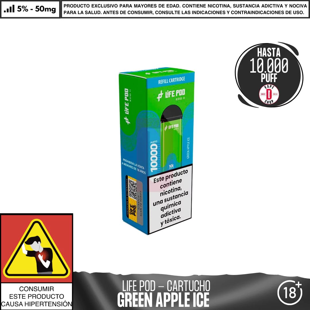 Life Pod - Eco II Pod 10000 PUFF - Vape Desechable - Life Pod | EQC - LIPO - ECOII - PODS - GAI