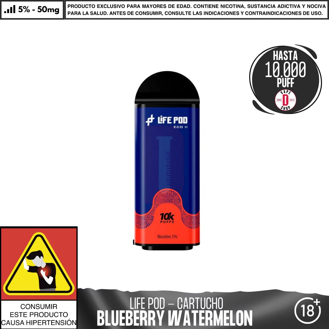 Life Pod - Eco II Pod 10000 PUFF - Vape Desechable - Life Pod | EQC - LIPO - ECOII - PODS - BWA