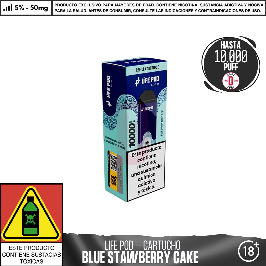 Life Pod - Eco II Pod 10000 PUFF - Vape Desechable - Life Pod | EQC - LIPO - ECOII - PODS - BSC