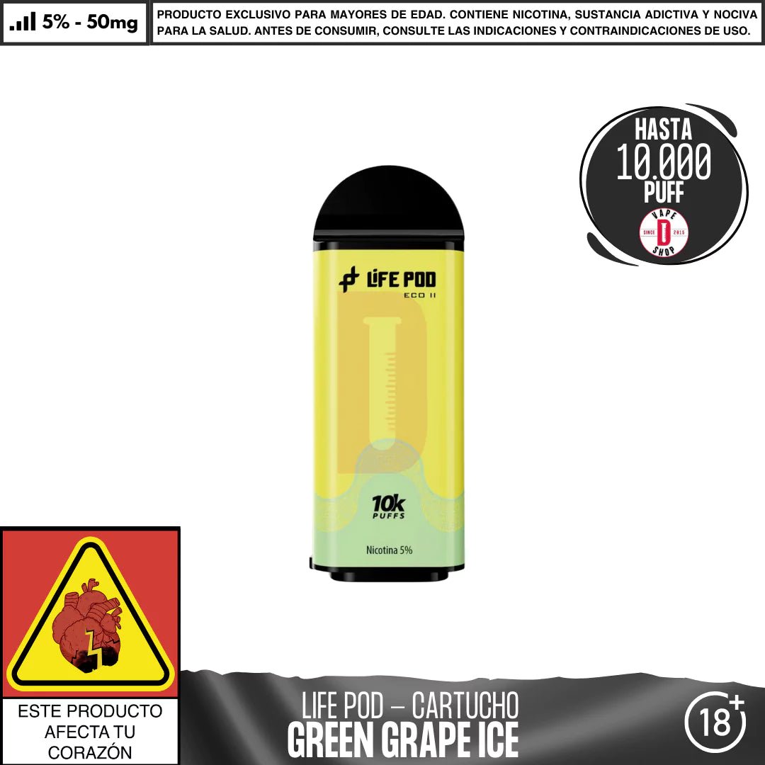 Life Pod - Eco II Pod 10000 PUFF - Vape Desechable - Life Pod | EQC - LIPO - ECOII - PODS - GRG