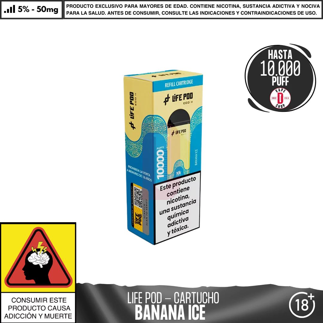 Life Pod - Eco II Pod 10000 PUFF - Vape Desechable - Life Pod | EQC - LIPO - ECOII - PODS - BAI