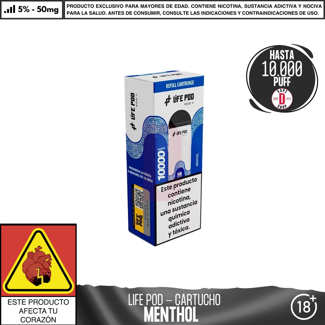 Life Pod - Eco II Pod 10000 PUFF - Vape Desechable - Life Pod | EQC - LIPO - ECOII - PODS - MEN