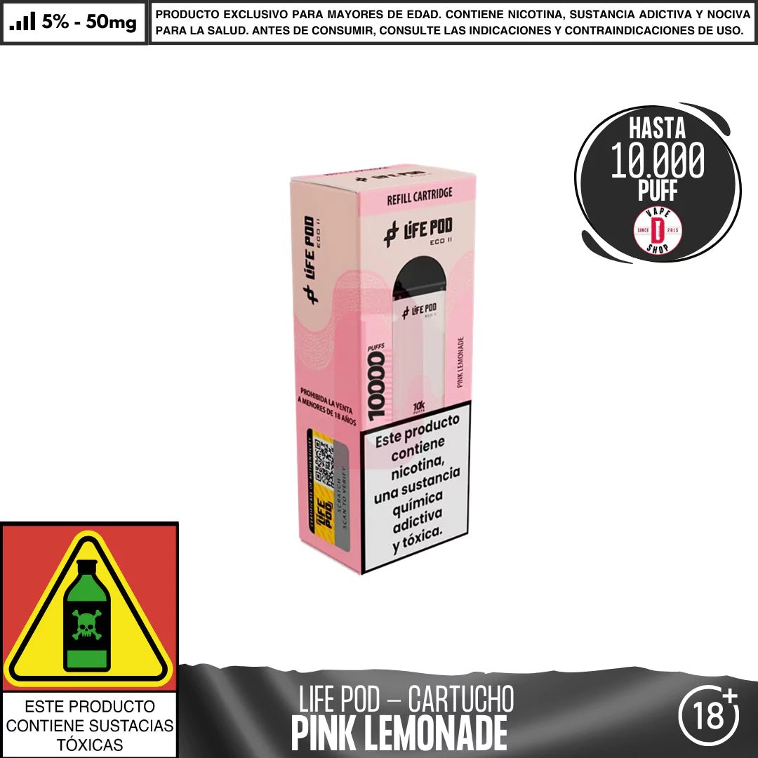 Life Pod - Eco II Pod 10000 PUFF - Vape Desechable - Life Pod | EQC - LIPO - ECOII - PODS - PIL