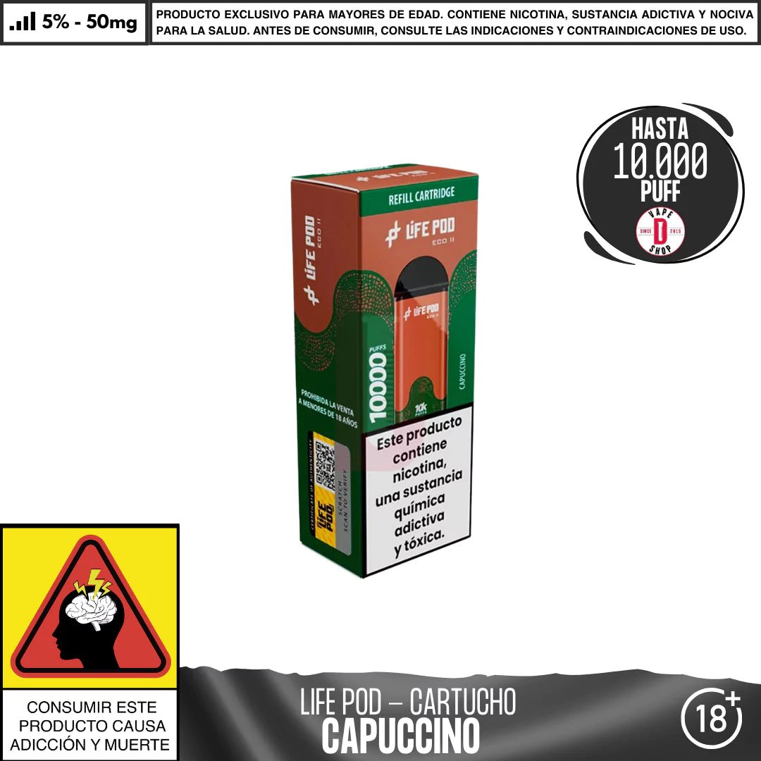 Life Pod - Eco II Pod 10000 PUFF - Vape Desechable - Life Pod | EQC - LIPO - ECOII - PODS - CAP