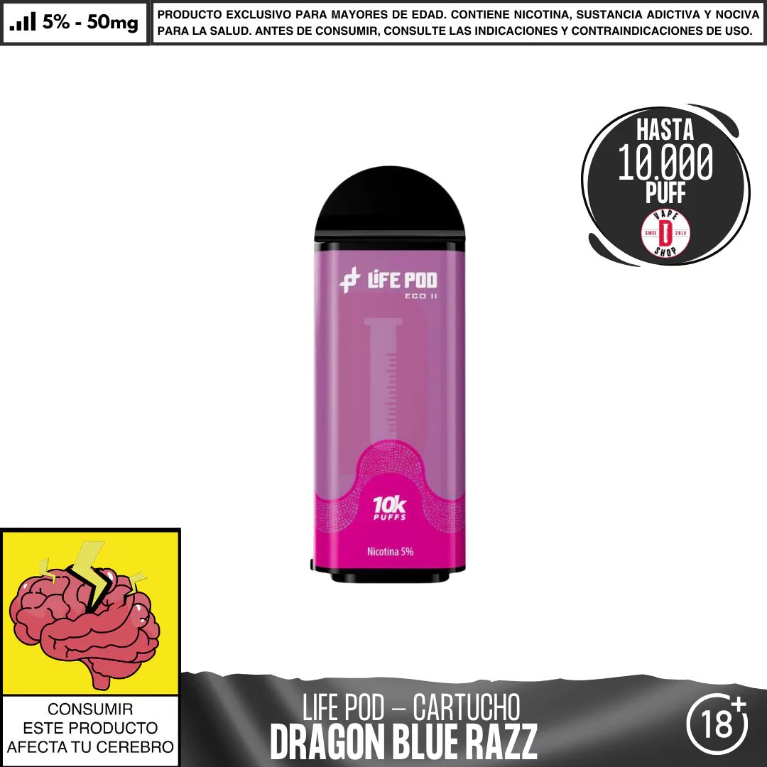 Life Pod - Eco II Pod 10000 PUFF - Vape Desechable - Life Pod | EQC - LIPO - ECOII - PODS - DBR