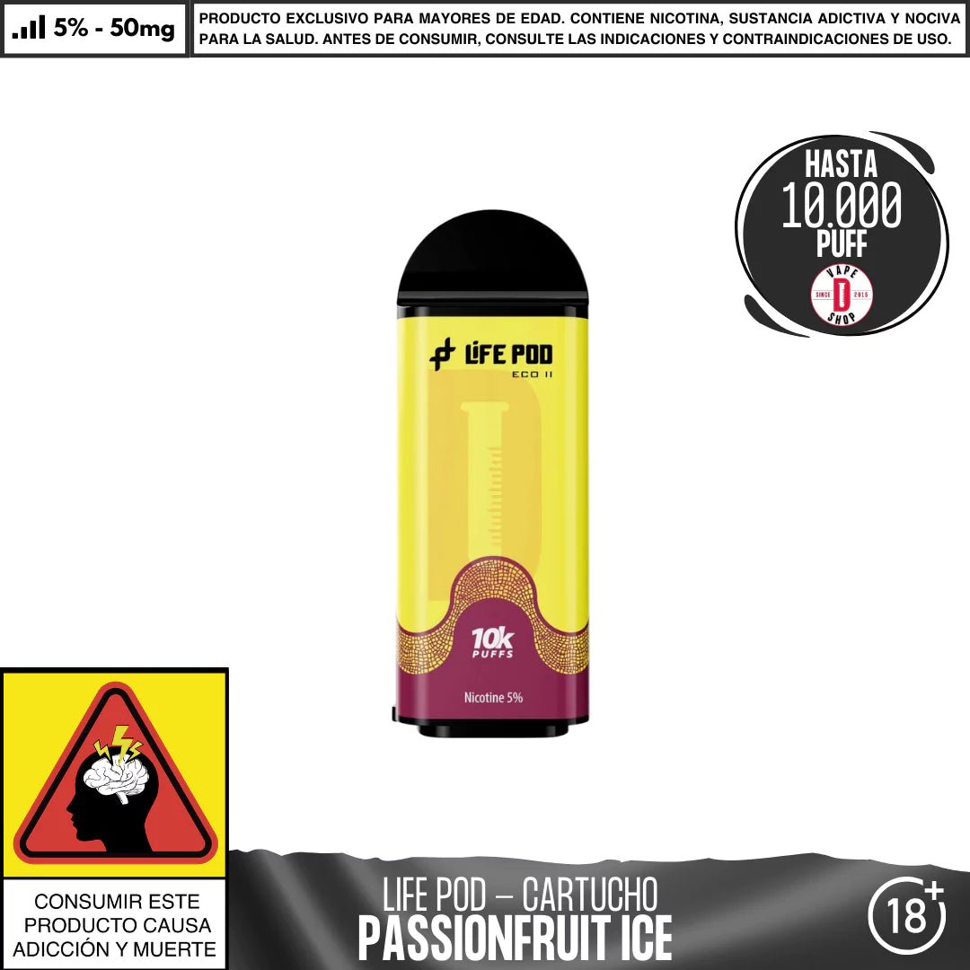 Life Pod - Eco II Pod 10000 PUFF - Vape Desechable - Life Pod | EQC - LIPO - ECOII - PODS - PAI