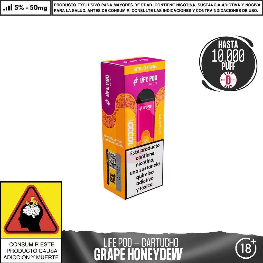 Life Pod - Eco II Pod 10000 PUFF - Vape Desechable - Life Pod | EQC - LIPO - ECOII - PODS - GRH