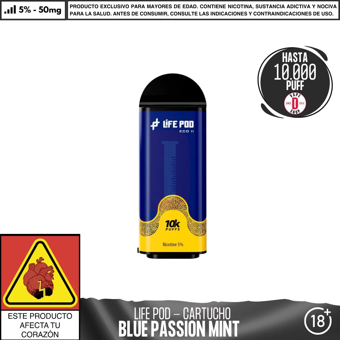 Life Pod - Eco II Pod 10000 PUFF - Vape Desechable - Life Pod | EQC - LIPO - ECOII - PODS - BPM