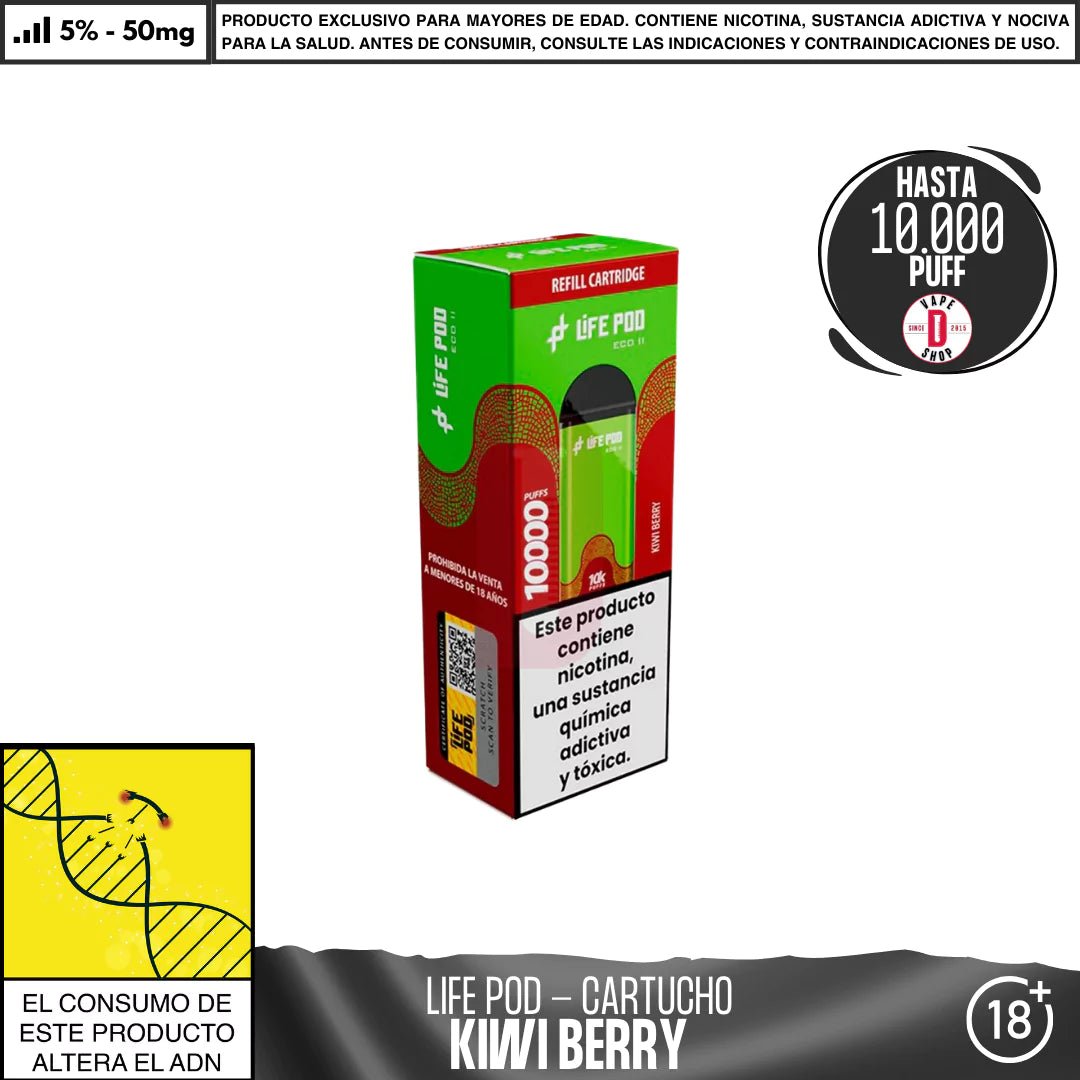 Life Pod - Eco II Pod 10000 PUFF - Vape Desechable - Life Pod | EQC - LIPO - ECOII - PODS - KIB